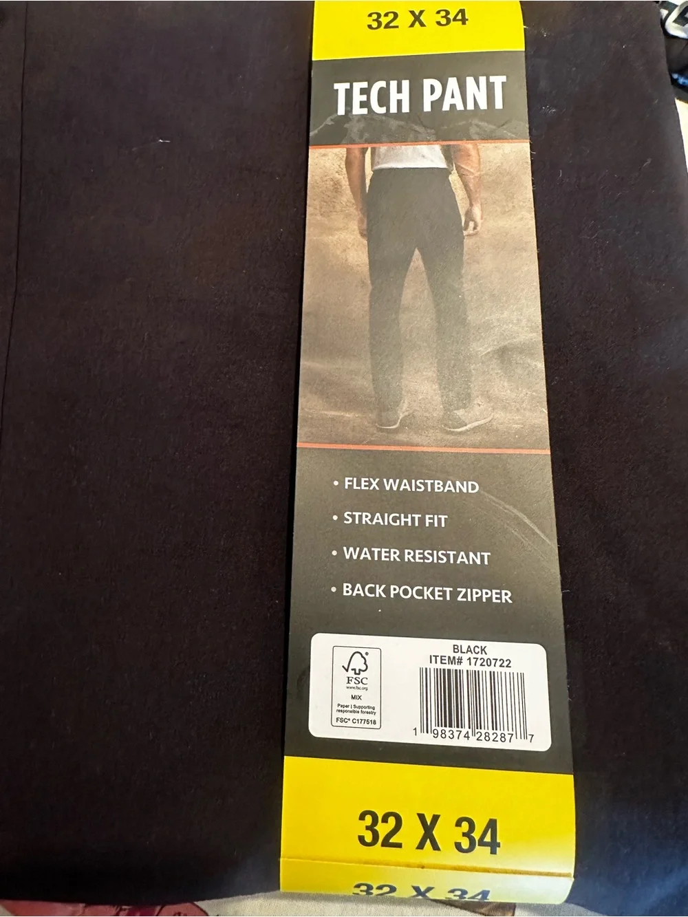 Weatherproof Men's Black Tech Pant - Straight Fit (Weatherproof)